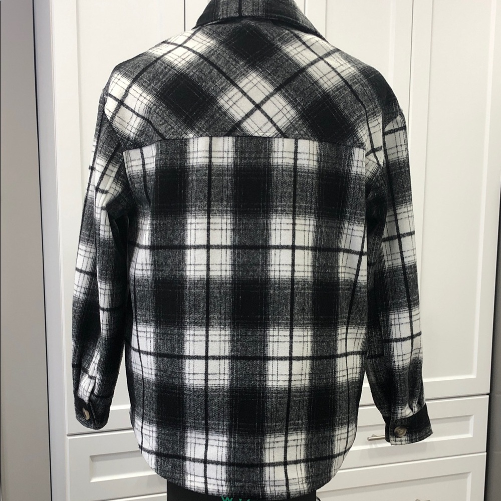 Streetwear Society Black & White Plaid Shirt Shacket – Size Small - Picture 9 of 14
